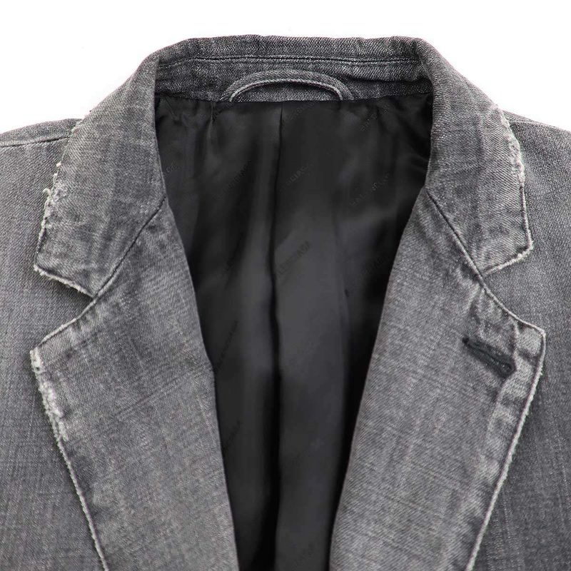 Balenciaga 23aw Washed Denim Tailored Jacket 767953 Tpw54 Charcoal 48