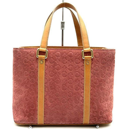Celine Handbag Tote Bag C Macadam Suede Leather Pink Women's