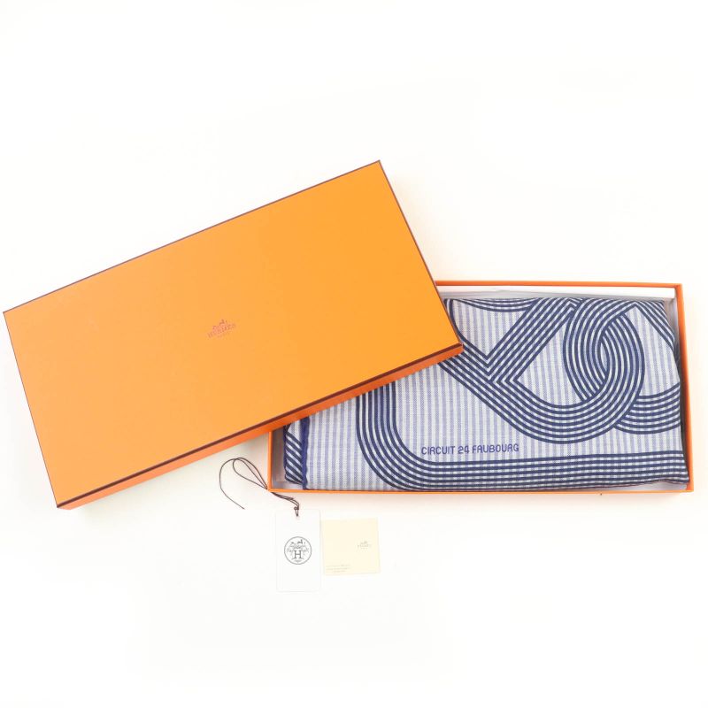 Hermes Circuit 24 Faubourg Circuit 24 Cashmere Silk With Logo Fringed Large