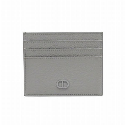 Dior CD Icon Card Holder Case Gray Leather