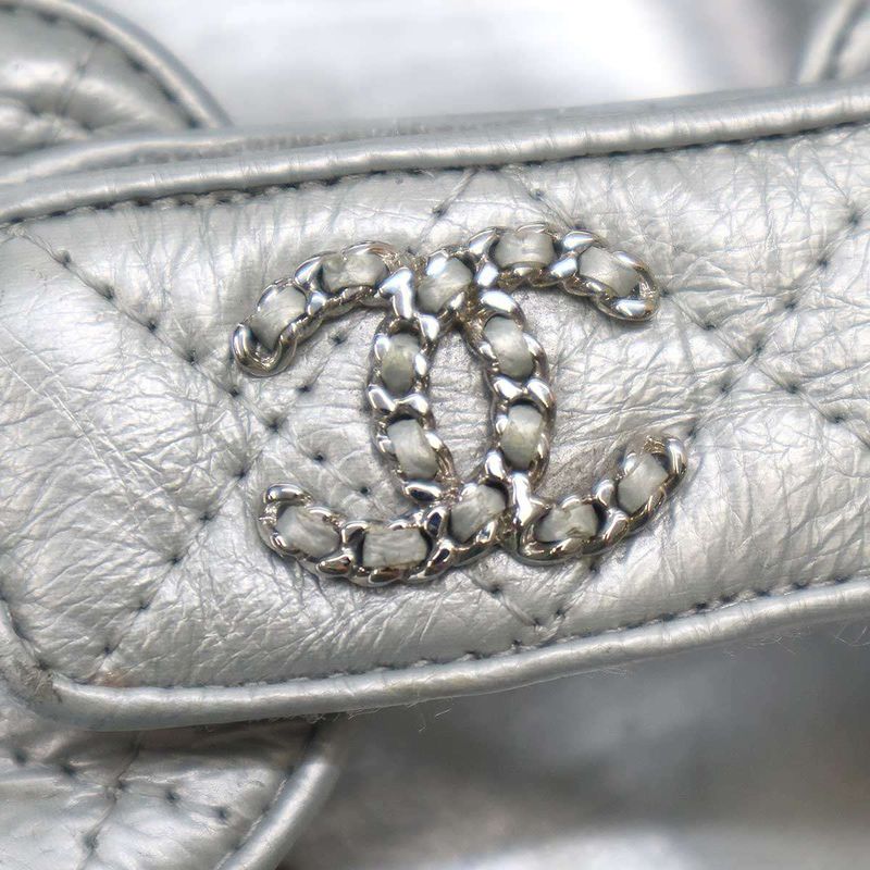 Chanel Footbed Coco Mark Sandals 0 G35927 Silver Grayish 36c