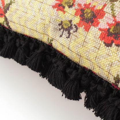 Gucci Fabric Feather Flower GG BEE Embroidered Fringe Pillow Cushion Interior