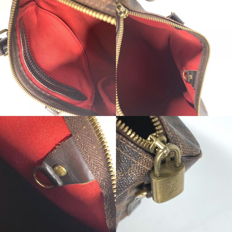 Louis Vuitton Handbag Speedy Bandoliere 25 N41368 Damier Canvas Ebène Brown