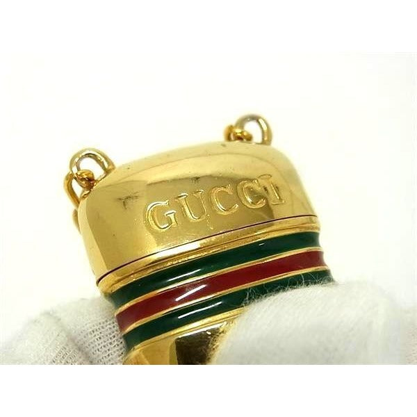 Gucci Necklace Vintage Sherry Line Metal Gold Pilcase — view 2