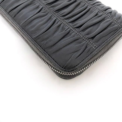 Prada Round Zipper Long Wallet Black 1 M0506