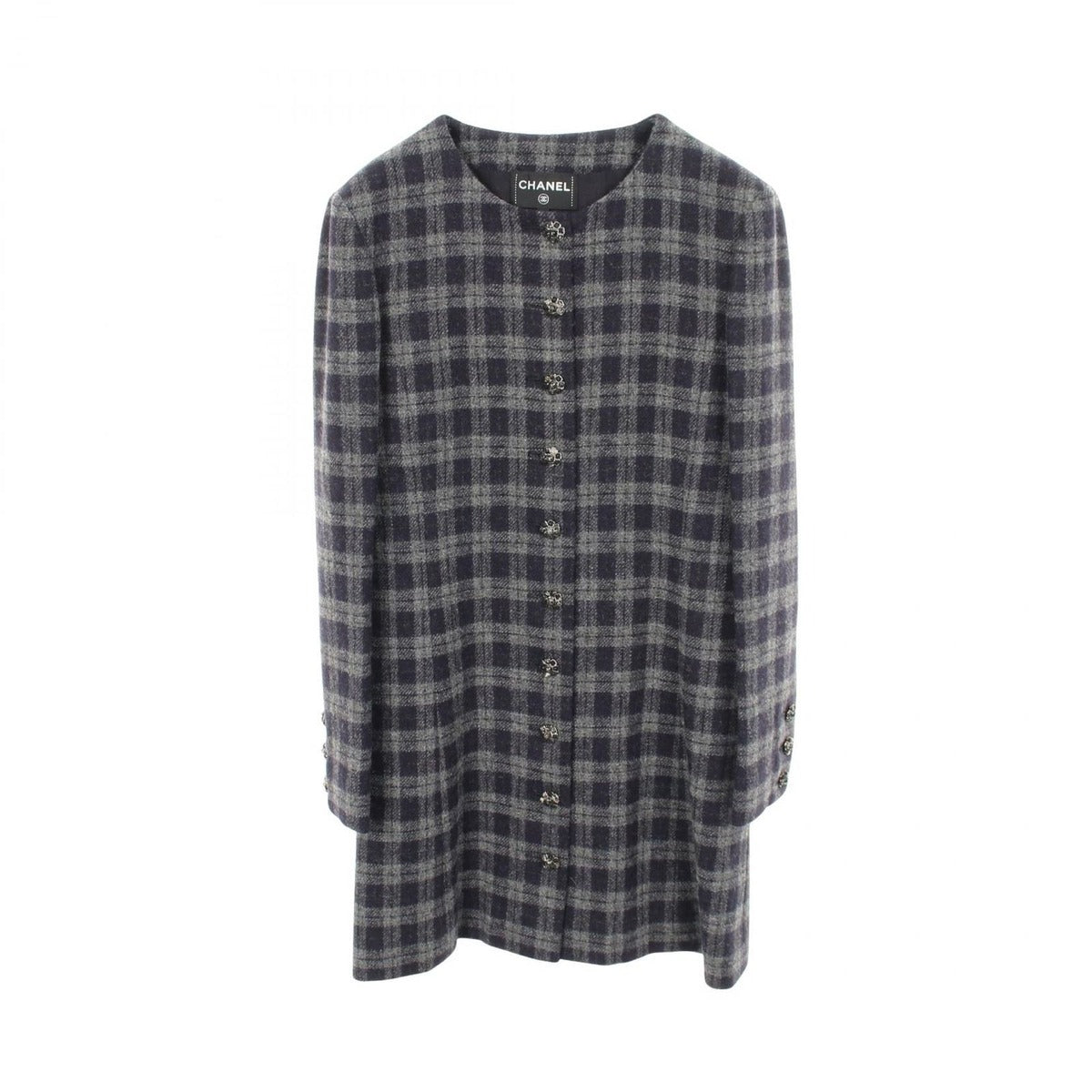 Chanel Dress CC Logo Button Wool