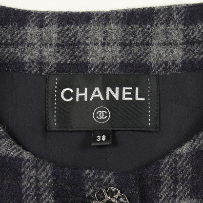 Chanel Dress CC Logo Button Wool — view 3