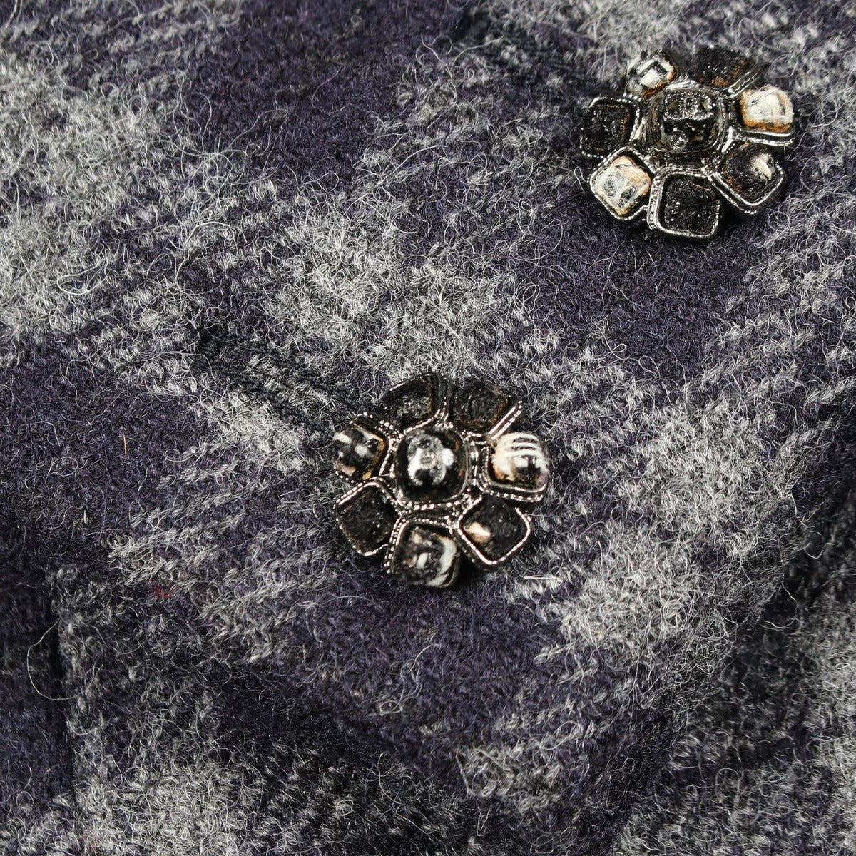 Chanel Dress CC Logo Button Wool — view 7