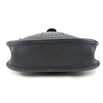 Hermes Shoulder Bag Evelyn TPM Vaux Epson Black Silver Hardware 16 X Engraved