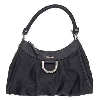 Gucci Abby GG Logo one Shoulder Bag Nylon Black Handbag 1311