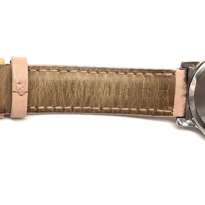 Bvlgari Solo Tempo St29s Quartz Date Pink Dial Leather Ladies Watch Stuck Junk