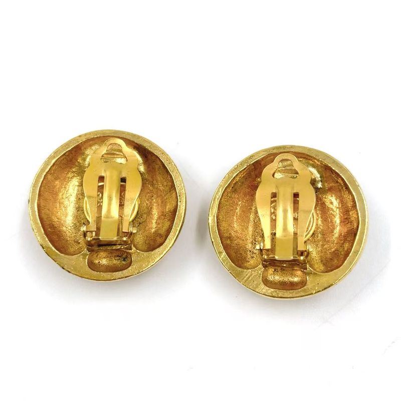 Chanel Alphabet Logo GP Gold Earrings