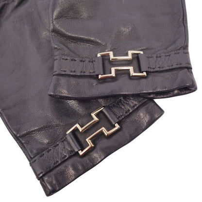 Hermes Gloves H Logo Lamb Leather Women's H