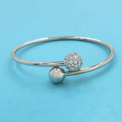 Tiffany & Co Hardware Ball Bypass Diamond Bangle
