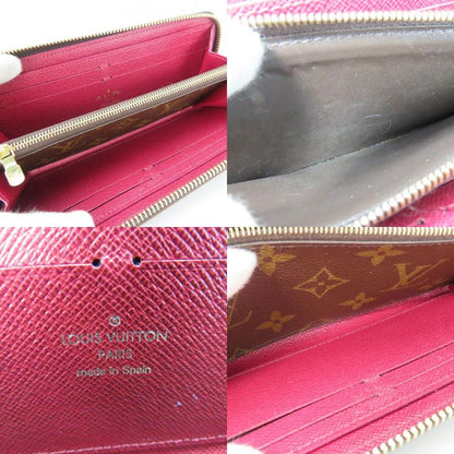 Louis Vuitton Portefeuille Clemence M60742 Monogram Fuchsia Brown Gold Hardware
