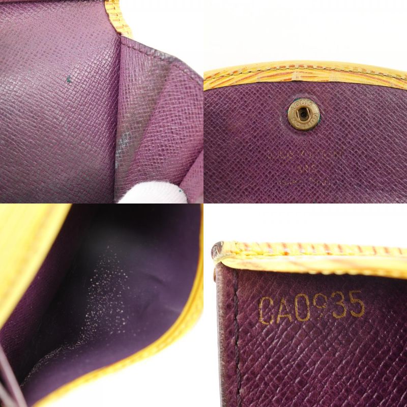 Louis Vuitton Ludlow M63309 Epi Leather Tassili Yellow Ca0935 Unisex Coin Case