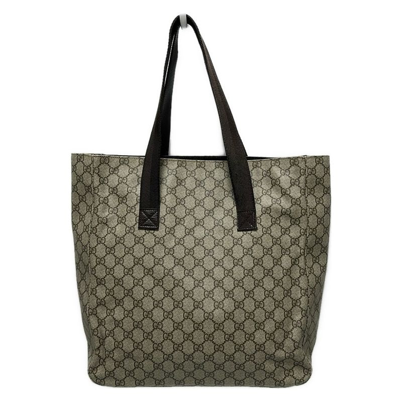 Gucci GG Plus GG Supreme 141196 Ivory And Dark Brown Leather