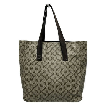 Gucci GG Plus GG Supreme 141196 Ivory And Dark Brown Leather