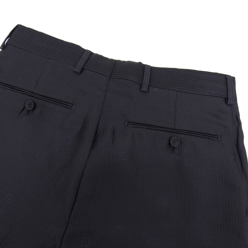 Fendi 2022 Fb0521 FF Logo Embroidered Shadow Stripe Shorts Black 44 Made In