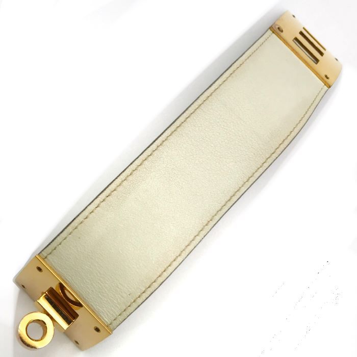 Hermes Kelly Dog Bracelet Swift White