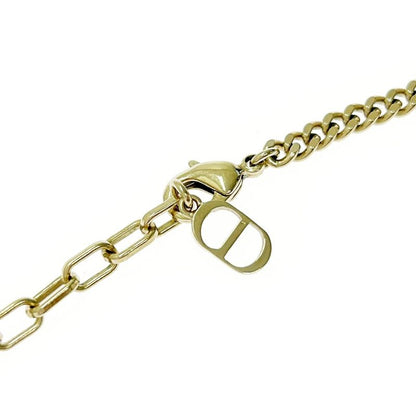 Christian Dior Metal Logo Plate Necklace Gold Silver 364288 Necklace