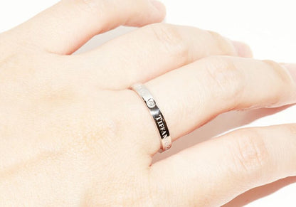 Tiffany & Co Ring Pt950 Diamond 3P (007ct) T&CO Band Ring Flat Band Ring Width