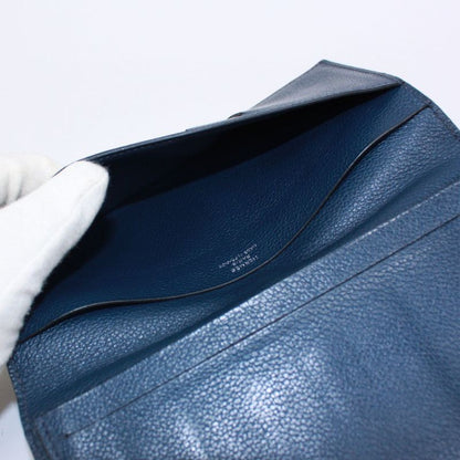 Hermes Long Wallet Evercolor Leather Navy Wallet