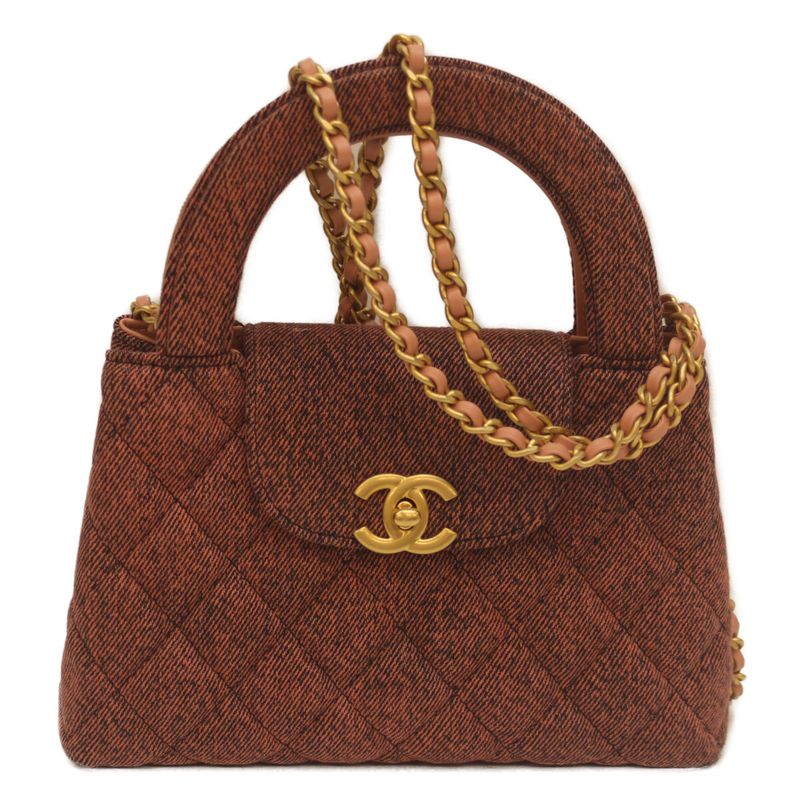 Chanel As4416 Pink Denim Mini Shopping 2WAY Mini Hand Shoulder Bag Pink Women