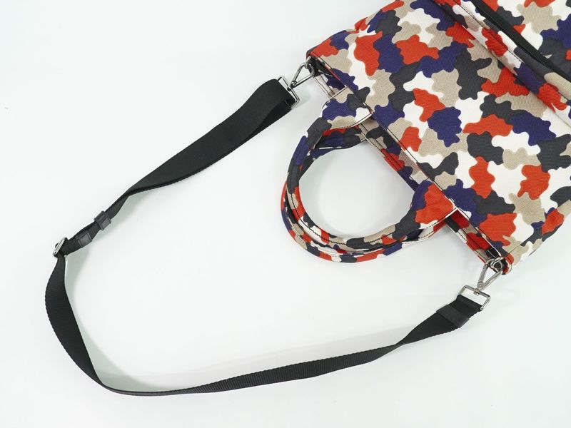 Authentic Prada Camouflage Pattern 2WAY Shoulder Bag Handbag Pochette Canvas