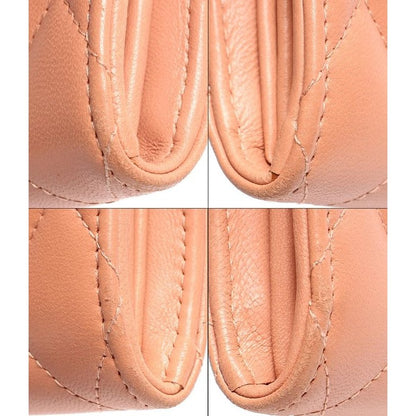 Chanel Long Wallet Coco Mark Silver Hardware Salmon Pink Quilted — view 5
