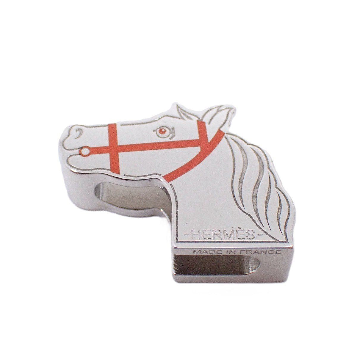 Hermes Scarf Ring Quadrige Silver Red X