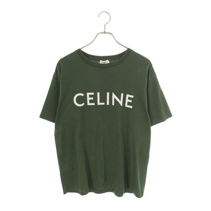 Celine Loose Fit Logo Print T-Shirt Green