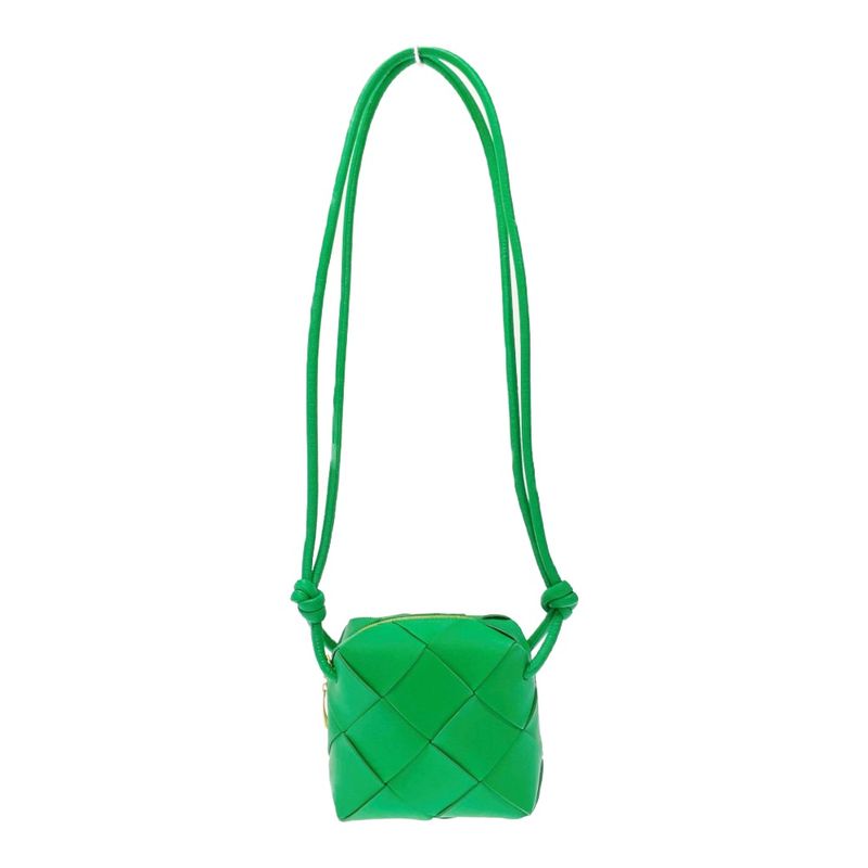 Bottega Veneta Lambskin Mini Cassette Camera Bag Green 404068