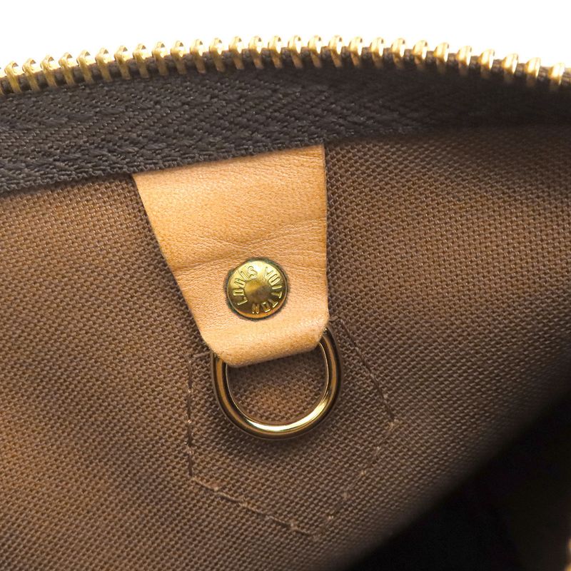 Louis Vuitton Handbag Speedy 30 Monogram Canvas Monogram Gold Hardware Brown