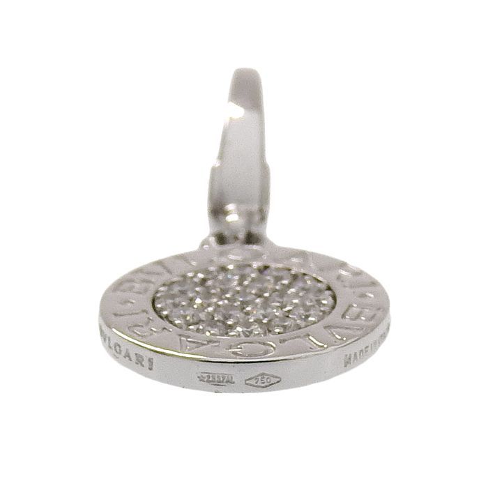 Bvlgari Diamond Pendant Top 18K White Gold 750 White Gold Diamond Charm