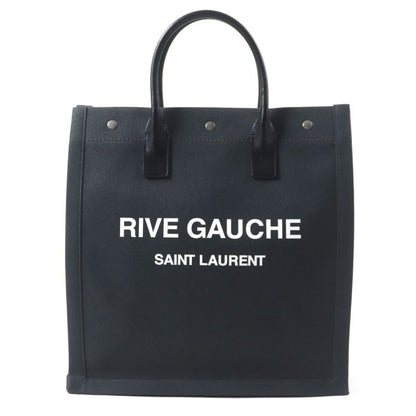 Saint Laurent Paris Rive Gauche N S Canvas Leather Tote Bag Dark Gray