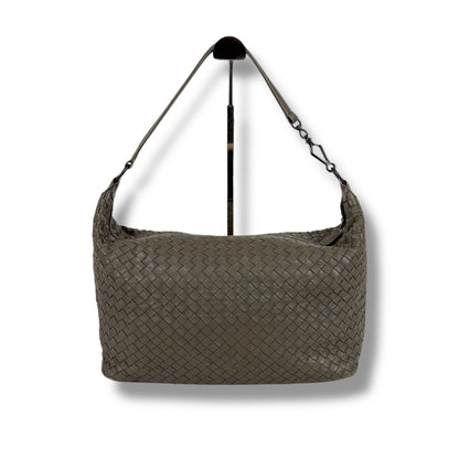 Bottega Veneta Intrecciato Leather Shoulder Bag Hobo Soho Gray — view 11