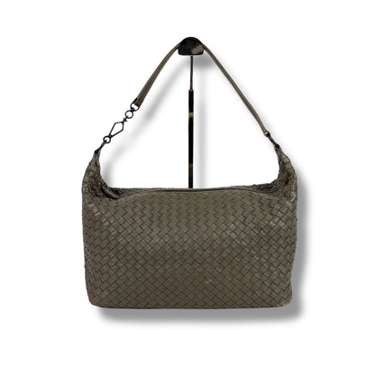 Bottega Veneta Intrecciato Leather Shoulder Bag Hobo Soho Gray — view 2