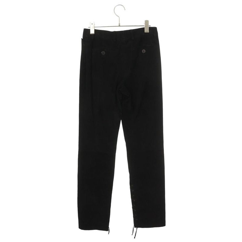 Yves Saint Laurent Rive Gauche Lace Up Design Suede Leather Long Pants 36 — view 2