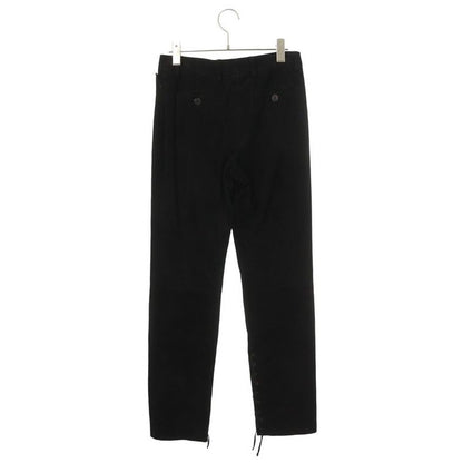 Yves Saint Laurent Rive Gauche Lace Up Design Suede Leather Long Pants 36 — view 2