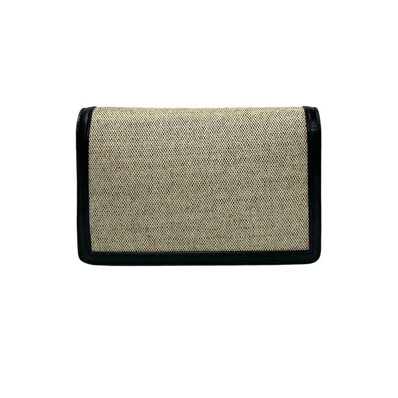 Celine Triomphe Chain Shoulder Bag Canvas Leather Mini