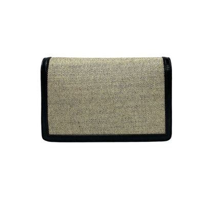 Celine Triomphe Chain Shoulder Bag Canvas Leather Mini