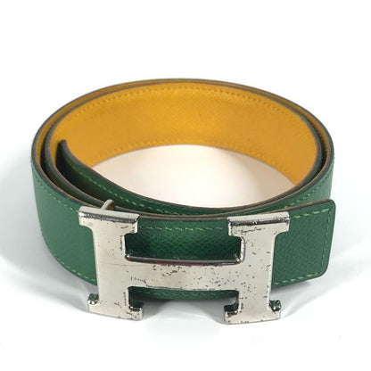 Hermes Belt H Belt Leather Green Yellow
