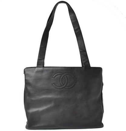 Chanel Shoulder Bag Tote Bag A4 Lamb Leather Black