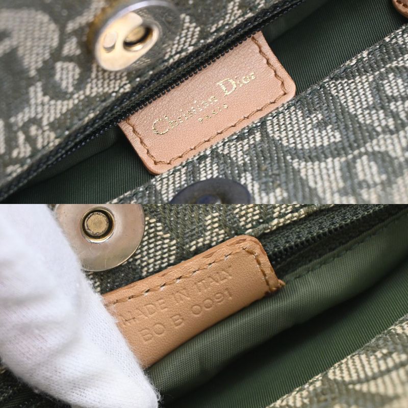 Christian DIOR Shoulder Tote Leather Canvas Leather 70kb031