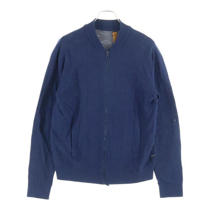 Louis Vuitton Monogram Drop Needle Zip Up Knit Jacket Navy Tbu