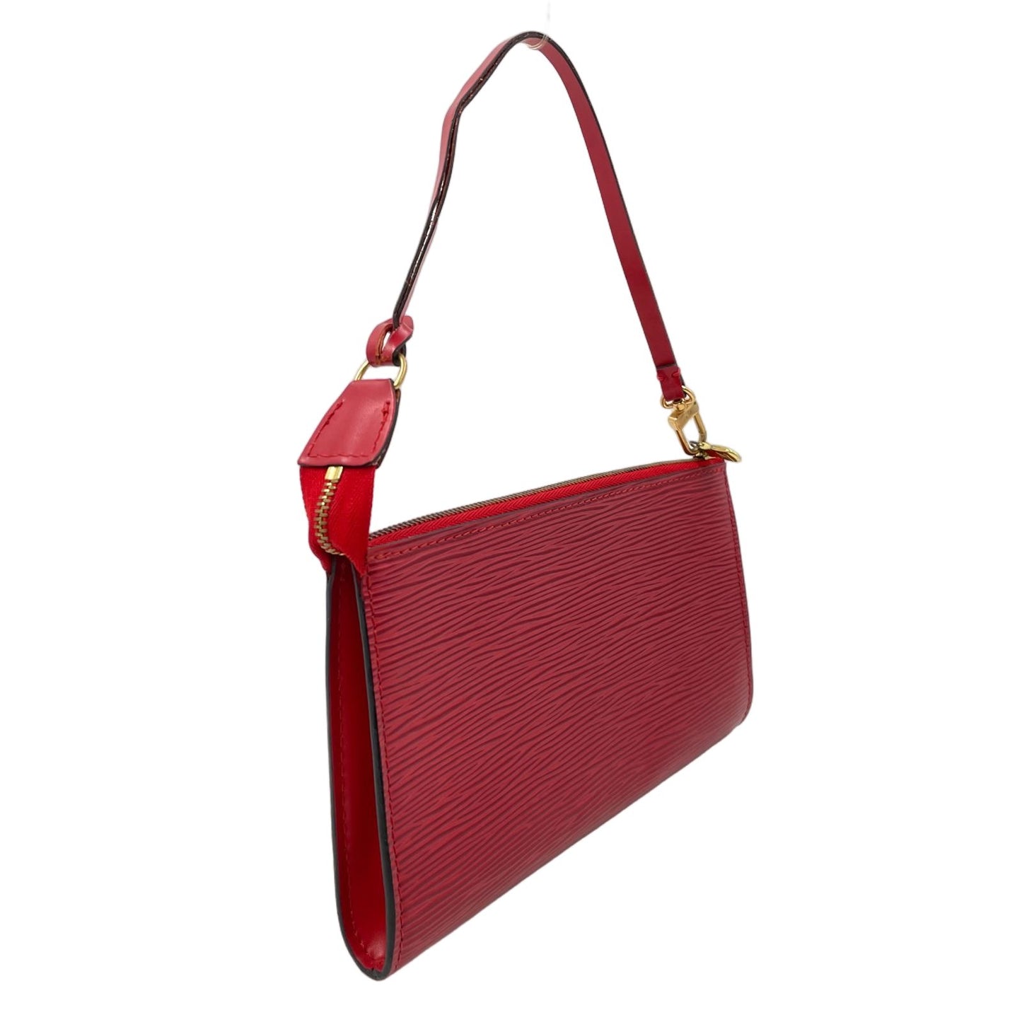 Louis Vuitton Pochette Accessoire Epi Castilian Red Leather Handbag Gold — view 2
