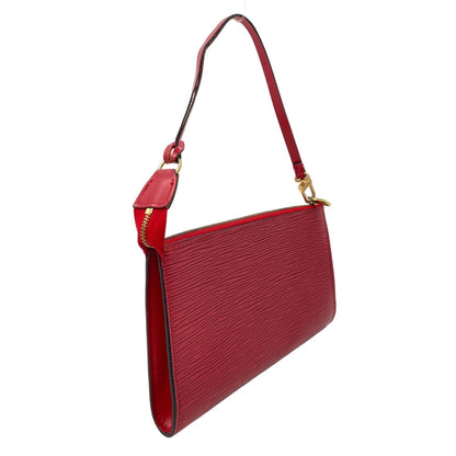 Louis Vuitton Pochette Accessoire Epi Castilian Red Leather Handbag Gold — view 2