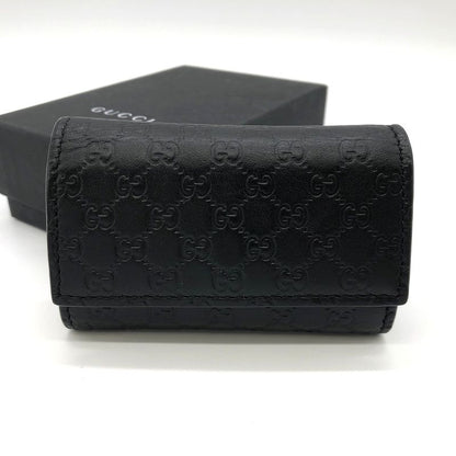 Gucci 150402 Key Case Key Guccissima Leather Black Ladies Men