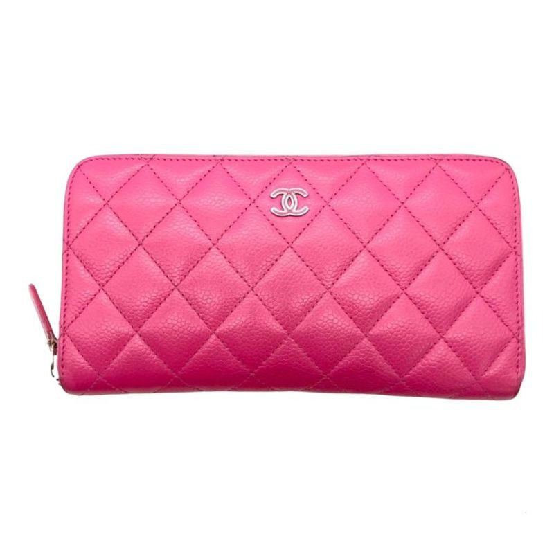 Chanel Quilted Round Zipper Long Wallet 11132